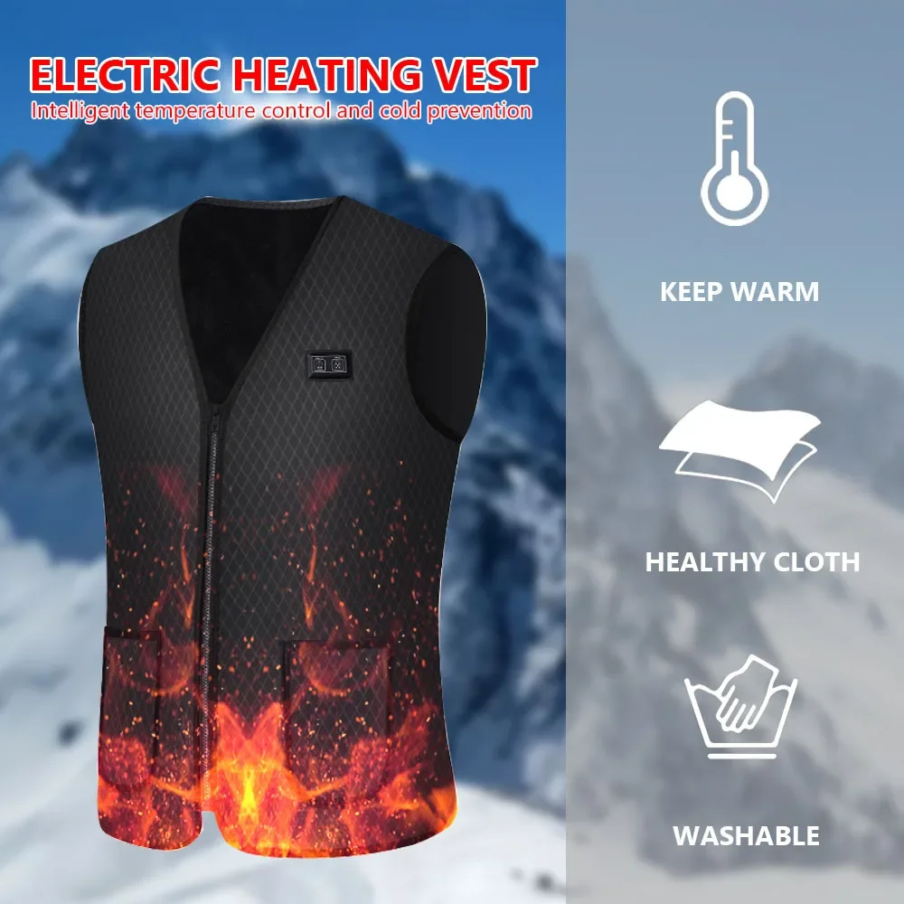 Wear Resistant Riding Bike Vest Diving Suit Fabric Heated Vest Cold Proof Keep Warm Heated Vest