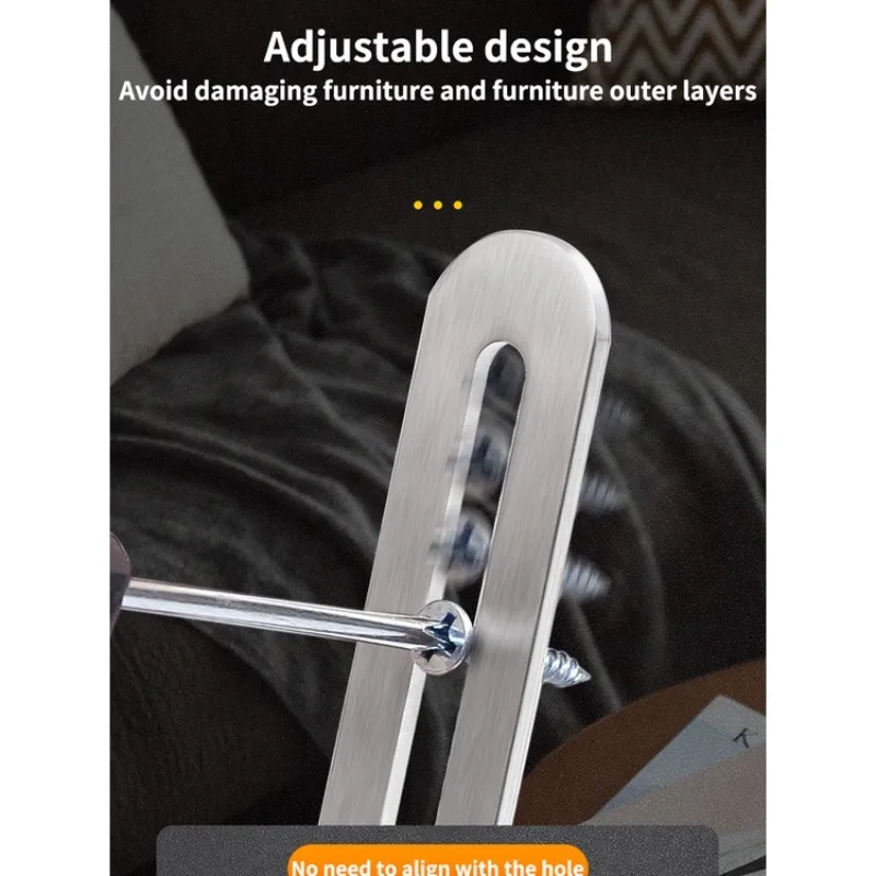 4pcs Stainless Steel Adjustable Angle Code Long Hole Bracket Adjustable Active Angle 90°L Type Right Angle Furniture Connector