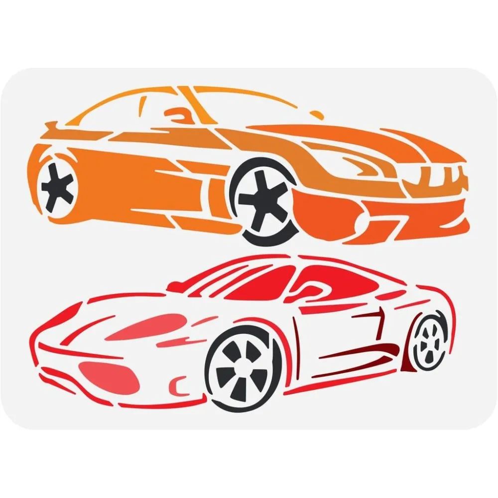 Sport Car Reusable Roadster Painting Stencil 8.3x11.7inch DIY Art Classic Car Pattern Decoration Template for Painting on Wall