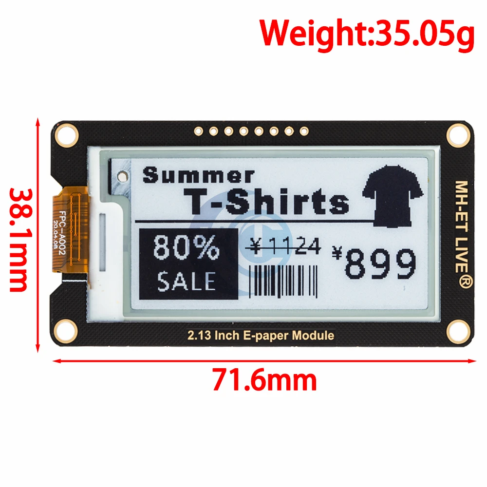 E-Ink EInk Display Screen, Módulo E-Paper, suporte SPI para Arduino UNO, STM32, framboesa PI ESP32, 2,13 ", 2,13"