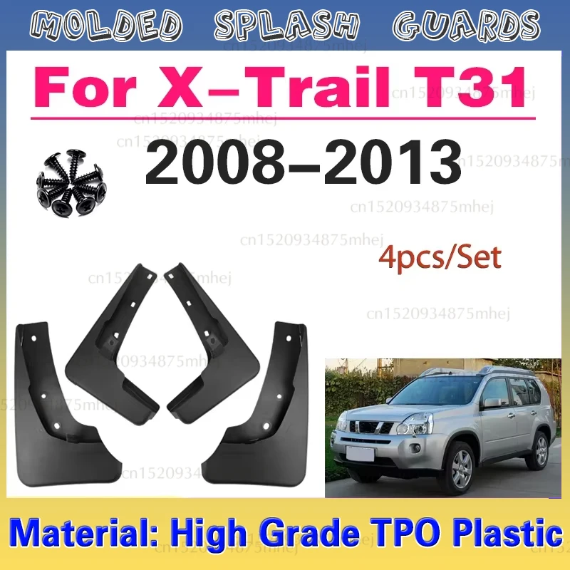 

Car Mud Flaps For Nissan X-Trail T31 2008-2013 Xtrail Splash Guards Mud Flap Mudguards Fender 2009 2010 2011 2012 Set Molded