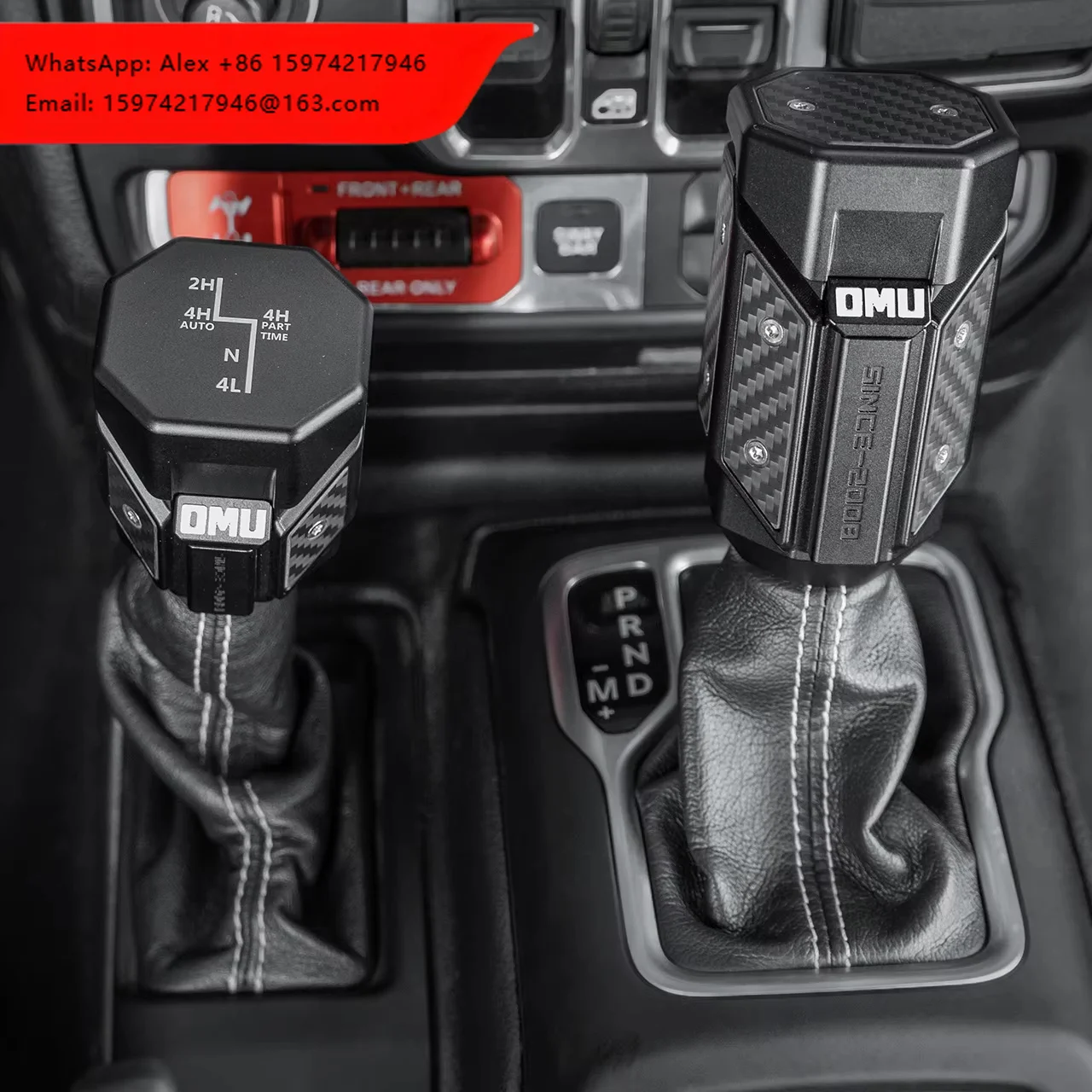 Lantsun OMU017 Shift Lever Kit For Jeep Wrangler JL JT 4xe 2018-2026 Car Accessories Gear Shift Knob