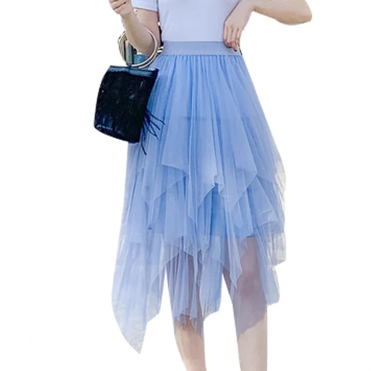 Asymmetrical Skirt MultiTiered Layered Ruffled Skirt Pleated High Waistband Skirt Carnival Celebration Voluminous Skirts