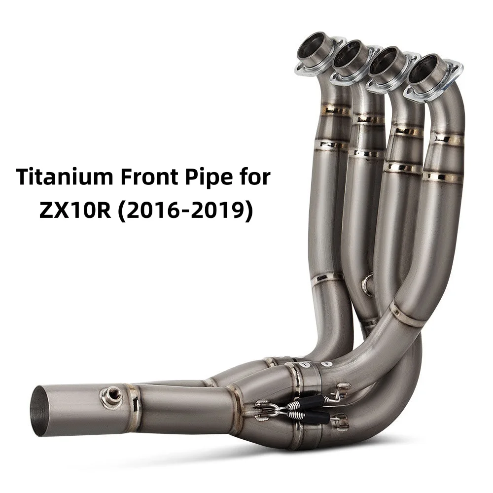 Titanium Front Exhaust Pipe for Motorcycle Modification, Fits  ZX10R 2016-2019 Models
