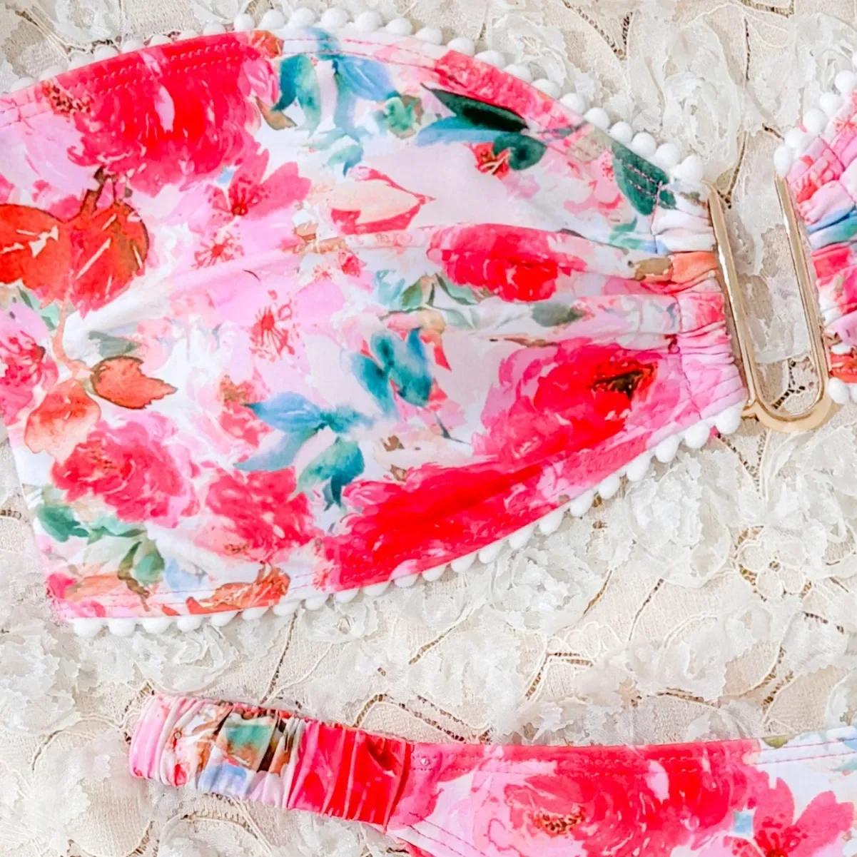 Neue Frauen Sexy Bandeau Bikini Set Micro Badeanzüge Bademode Tanga Badeanzug Zwei Stücke Schwimmen Anzug Bademode Biquini Blume