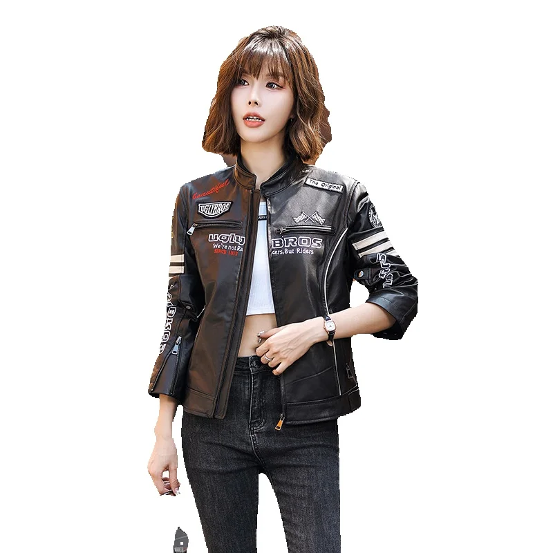 New Season Leather Jacket Motorcycle Short Style Cool And Trendy Leather Sheepskin Slimming Jacket Versatile