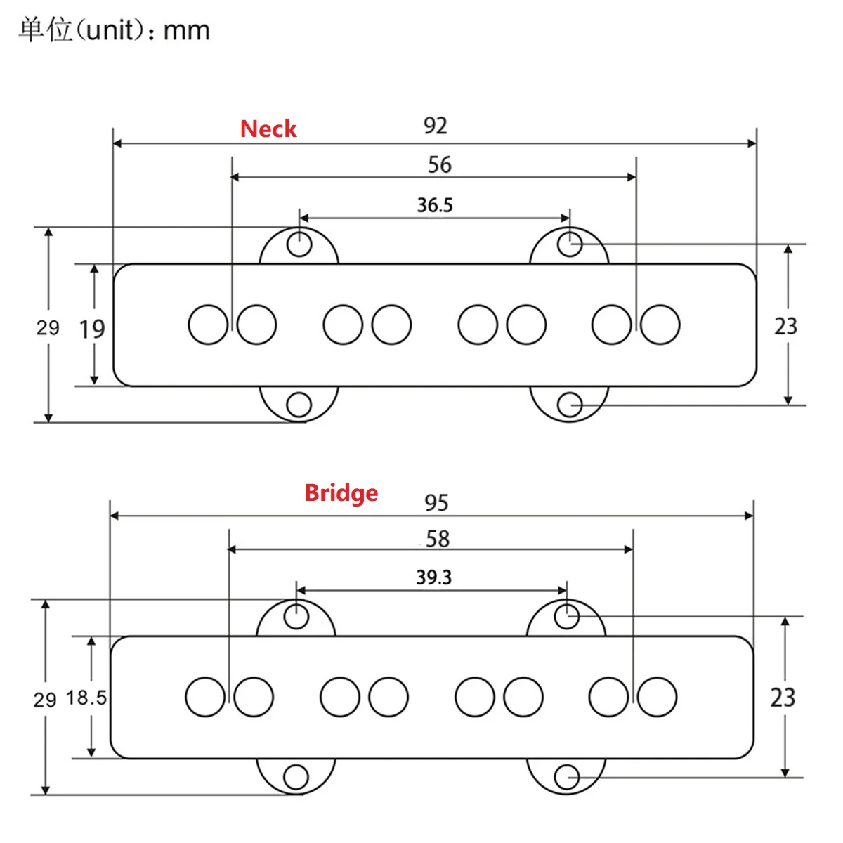 FLEOR Set of Vintage Alnico 5 Bass Pickup Neck & Bridge Pickups Cloth sWiring for 4 String JB Bass Guitar Parts