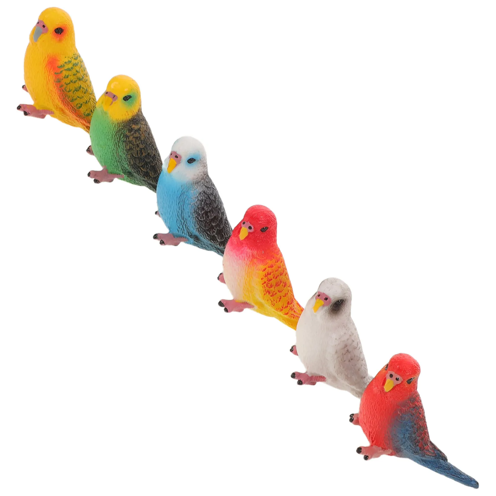 

6Pcs Artificial Realistic Parrots Lifelike Plastic Birds for Kids Learning Decor Room Decorations Bird Party Favors Simulated