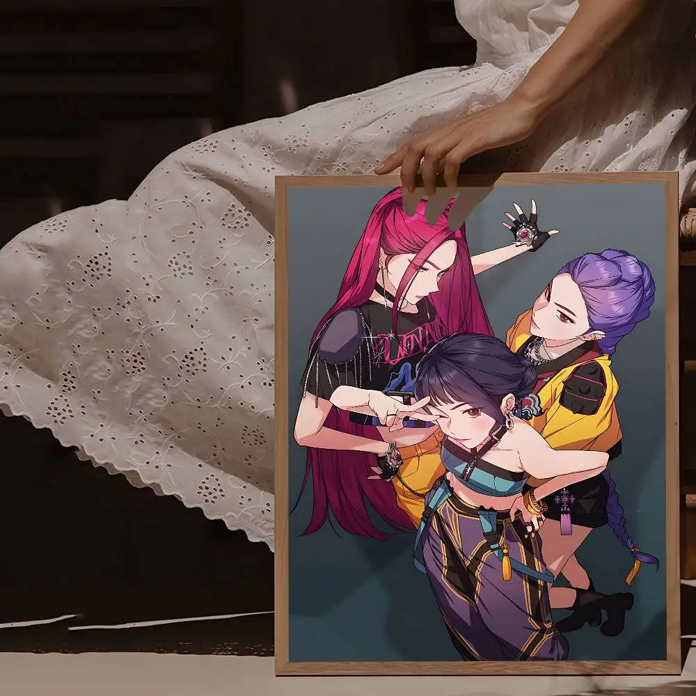 Kpop D-Demon H-Hunters الكرتون الكلاسيكية خمر الملصقات ديكور اللوحة جدار الفن الأبيض كرافت ورقة Kawaii غرفة ديكور