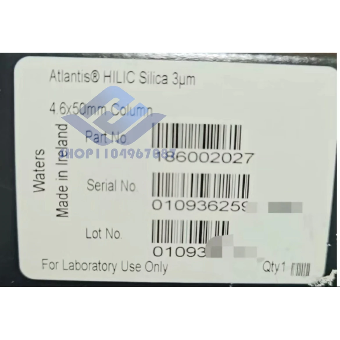 186002027 for Waters chromatographic column 4.6mm x 50mm