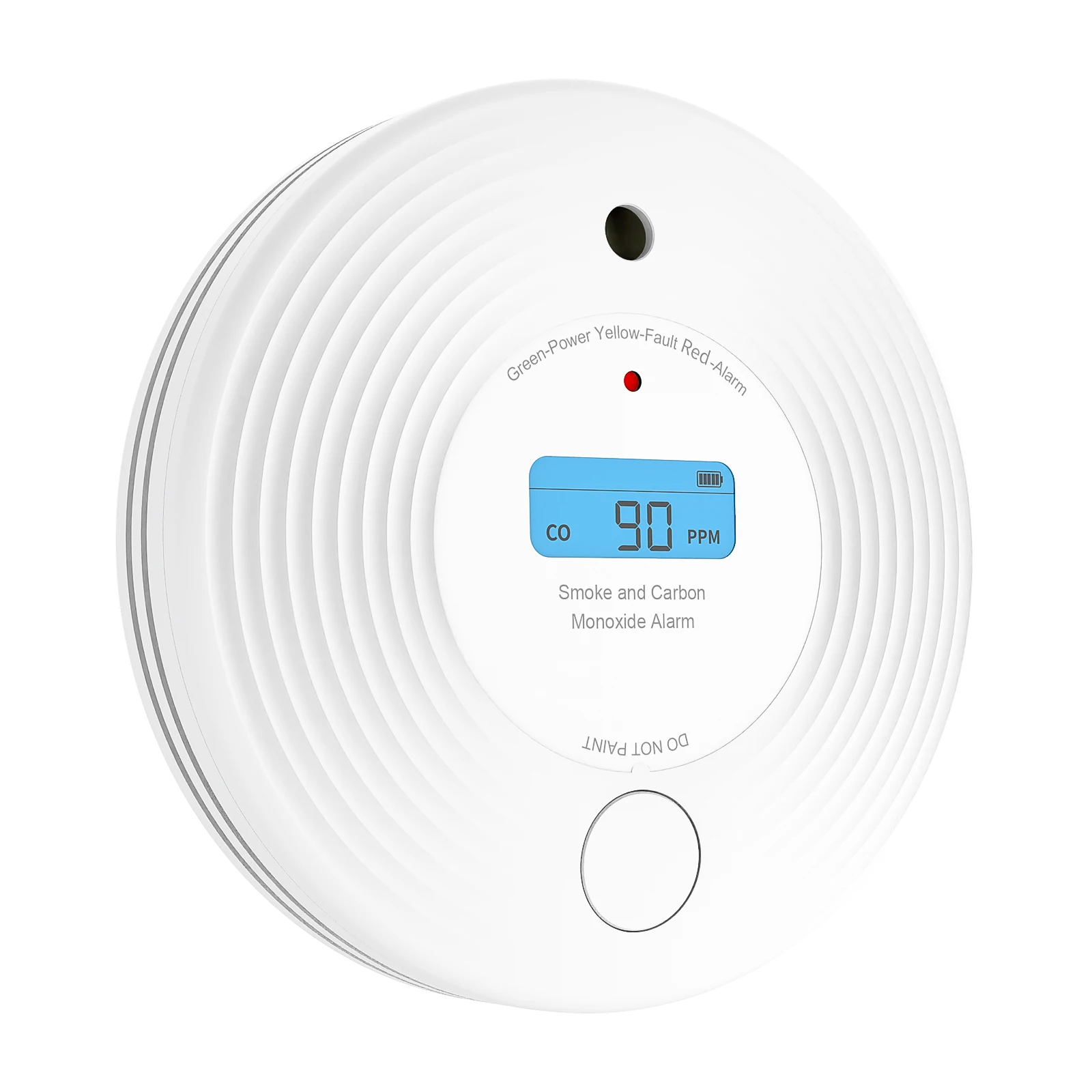 Combo detector de CO e fumaça, alarme de incêndio, alarme de fumaça e alarme de monóxido de carbono 2 em 1, com bateria de 10 anos e display LCD