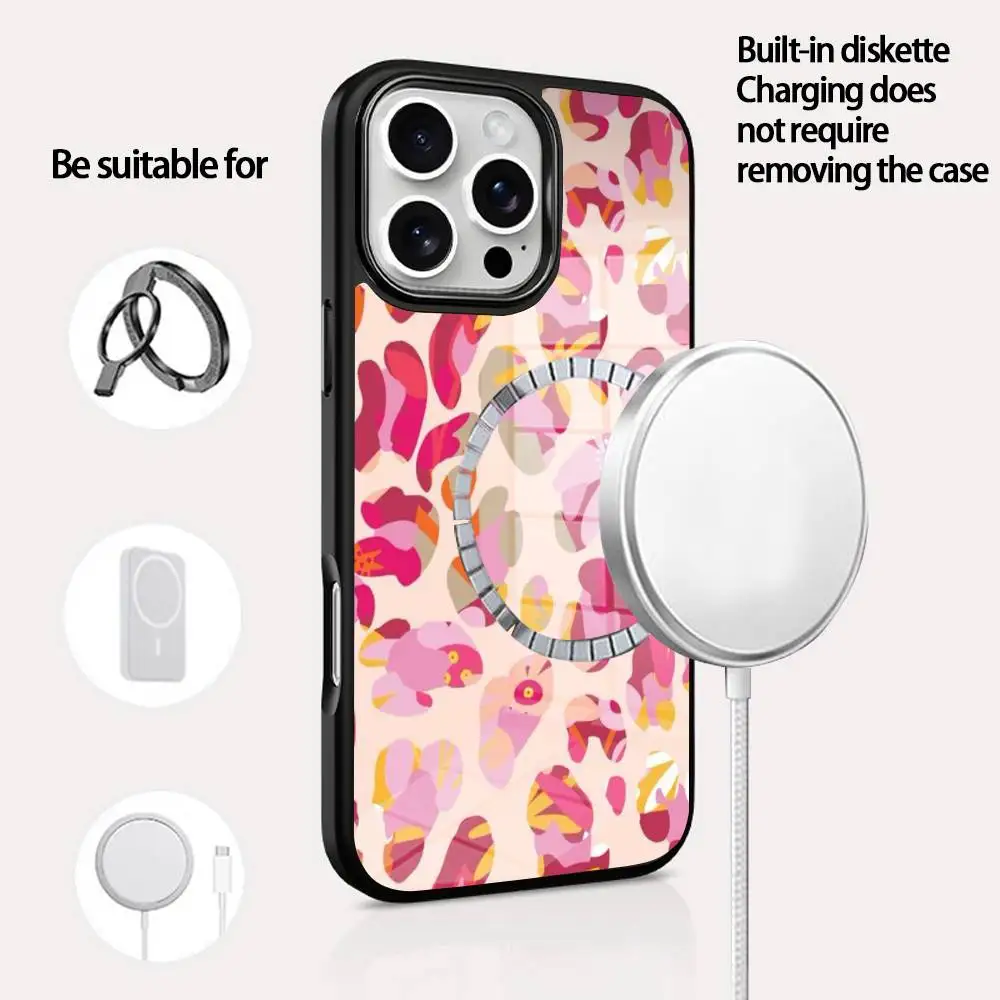 

AgruB Design Phone Case For IPhone 16 15 14 13 12 11 Pro Max Plus Mini Magsafe Mirror Wireless Magnetic Cover