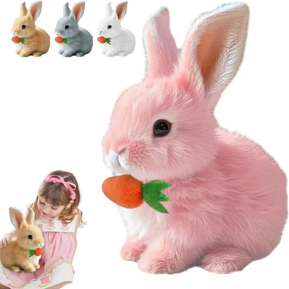 น่ารักด้วยเสียงและการเคลื่อนไหว ตุ๊กตาอีสเตอร์ ตุ๊กตากระต่ายไฟฟ้า ตุ๊กตาเหมือนจริง ของเล่นกระต่ายแบบโต้ตอบ กระต่ายสมจริงของฉัน