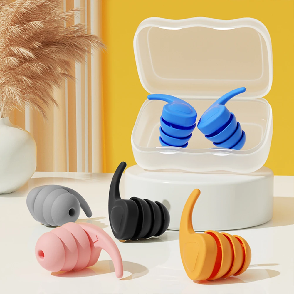 재사용 가능한 실리콘 방수 귀마개, 소음 감소, 수면 수영 여행용 보호대 플러그