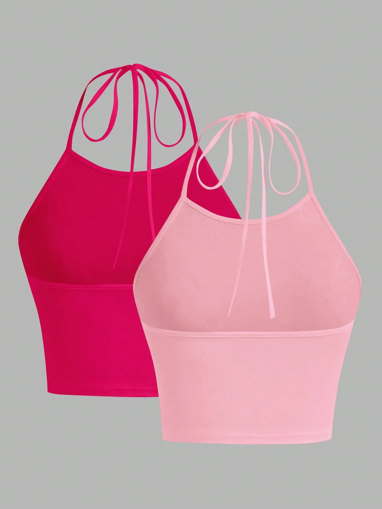2 pcs Summer Lady Sexy backless Camisole  Fashion Solid Top Women Strap Sleeveless Thin Camisole Vest Top Simple Base Vest Tops
