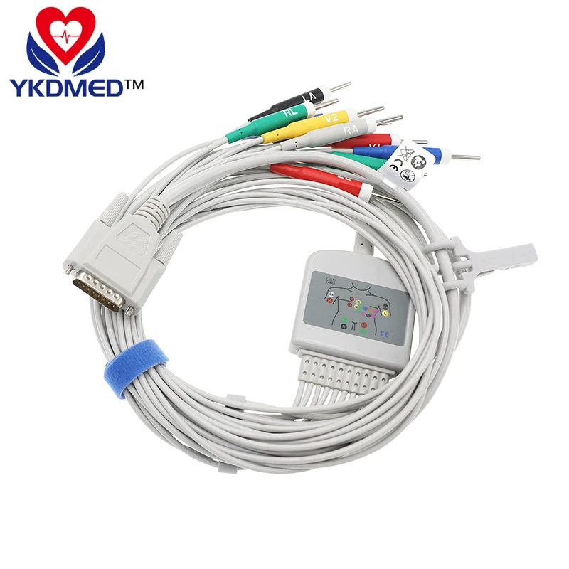 Compatible With Nihon Kohden BJ-902D ECG-1250A/ECG-9620 10 lead EKG Cable (with screws),AHA Din 3.0