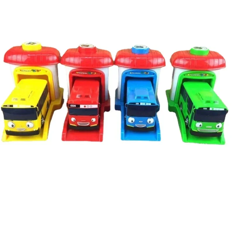 4pcs/set Scale model Tayo little bus children miniature baby oyuncak garage tayo Ejection impact car vehicle gift