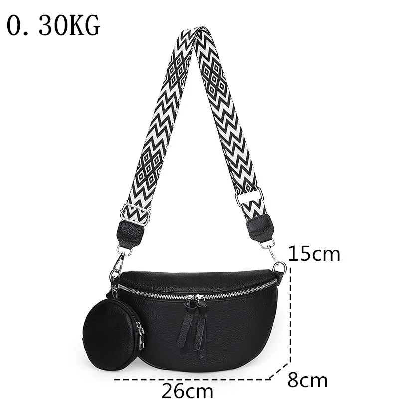 Soft Genuine Leather Fashion Saddle Bag Shoulder Crossbody Bag Luxury Women Cow Leather Casual Phone Pouch Ladies Handbag Purse