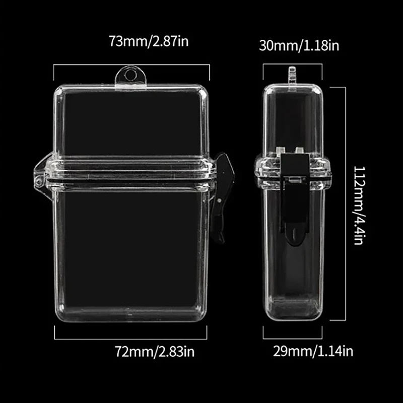 Caja de almacenamiento transparente de 3 pulgadas, soporte para sesión fotográfica con cuerda, estuche impermeable para tarjetas, caja cuadrada para