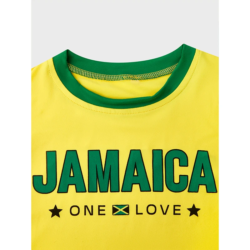 Jamaica Pattern High Street Short Sleeve T-shirt Women Corset 2024 Summer High Quality Fashion Baby Tees Vintage 90s Y2k Clothes