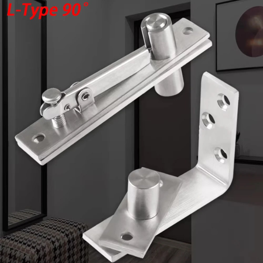 1Pcs 360°/90° Rotation 201/304 Stainless Steel Heavy Duty Pivot Hinge，Invisible Pivot Door Hardware for Secret Doors Bookshelf