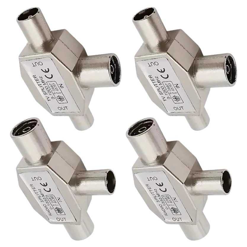 

T Type 1 Female To 2 Male / 2 Female To 1 Male TV Antennas Plug Adapter Coaxial Connector