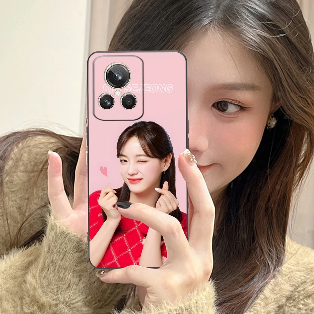 KPOP Kim SeJeong Mobile Cell Phone Case for Realme GT 2 9i 8i 7i Pro X50 X2 C35 C21 C20 C11 C3 Black Soft Phone Cover Shell