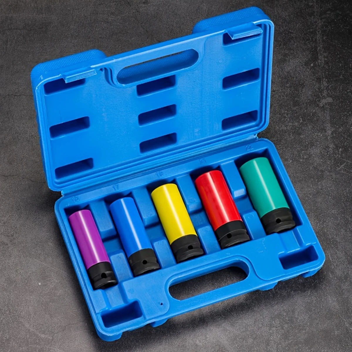 1/2'' Drive Wheel Protector Impact Socket, 3/4/5pcs Thin Wall Deep Impact Socket Set, Durable Plastic Sleeve Lug Nut Socket