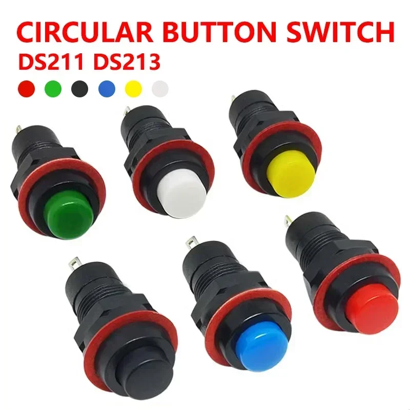 

20/100PCS 10mm Round Push Button Switch DS-211 DS-213 Miniature Reset Momentary / Self Locking Round Button Switch Miniature