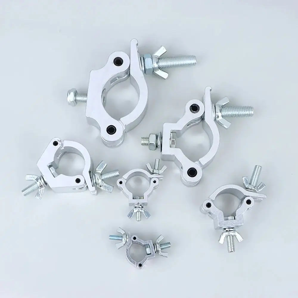 1Pcs Aluminum Alloy Stage Lights Truss Clamp Quick Release Clip Bracket DJ Light Clamps Silver 18-21mm 38-52mm Lamp Hanger Hooks