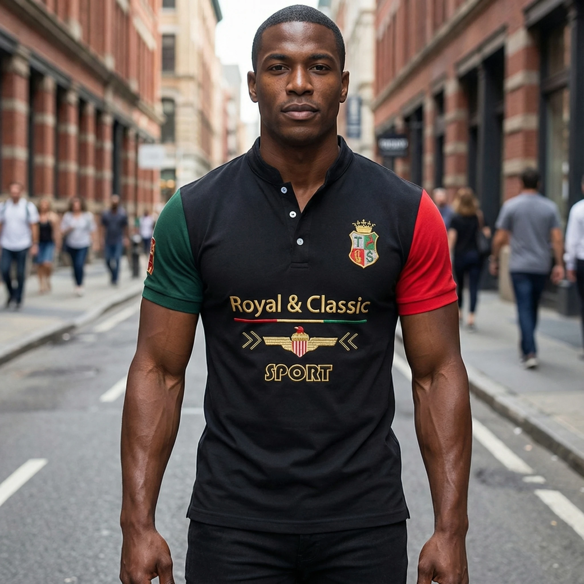 Herren Poloshirt Kurzarm Royal Classic Sport Party Hochwertige Baumwolle Stickerei Luxus Kontrastfarbe Original-Design