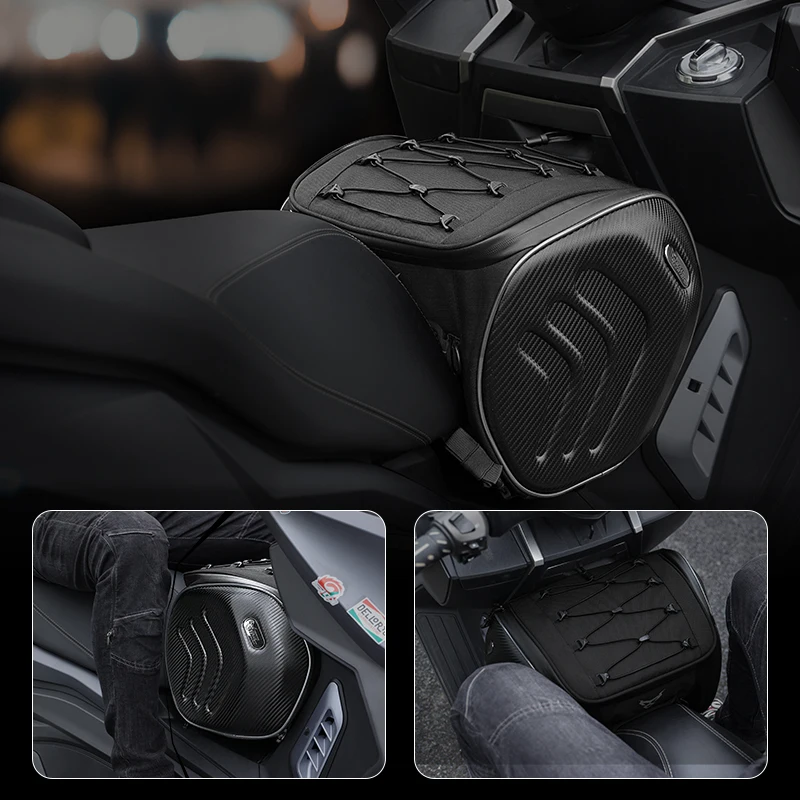 MOTOCENTRIC 20L Waterproof Motorcycle Back Seat Bags Reflective Design Motorbike Touring Tail Bag Moto Rear Seat Bags Saddlebags