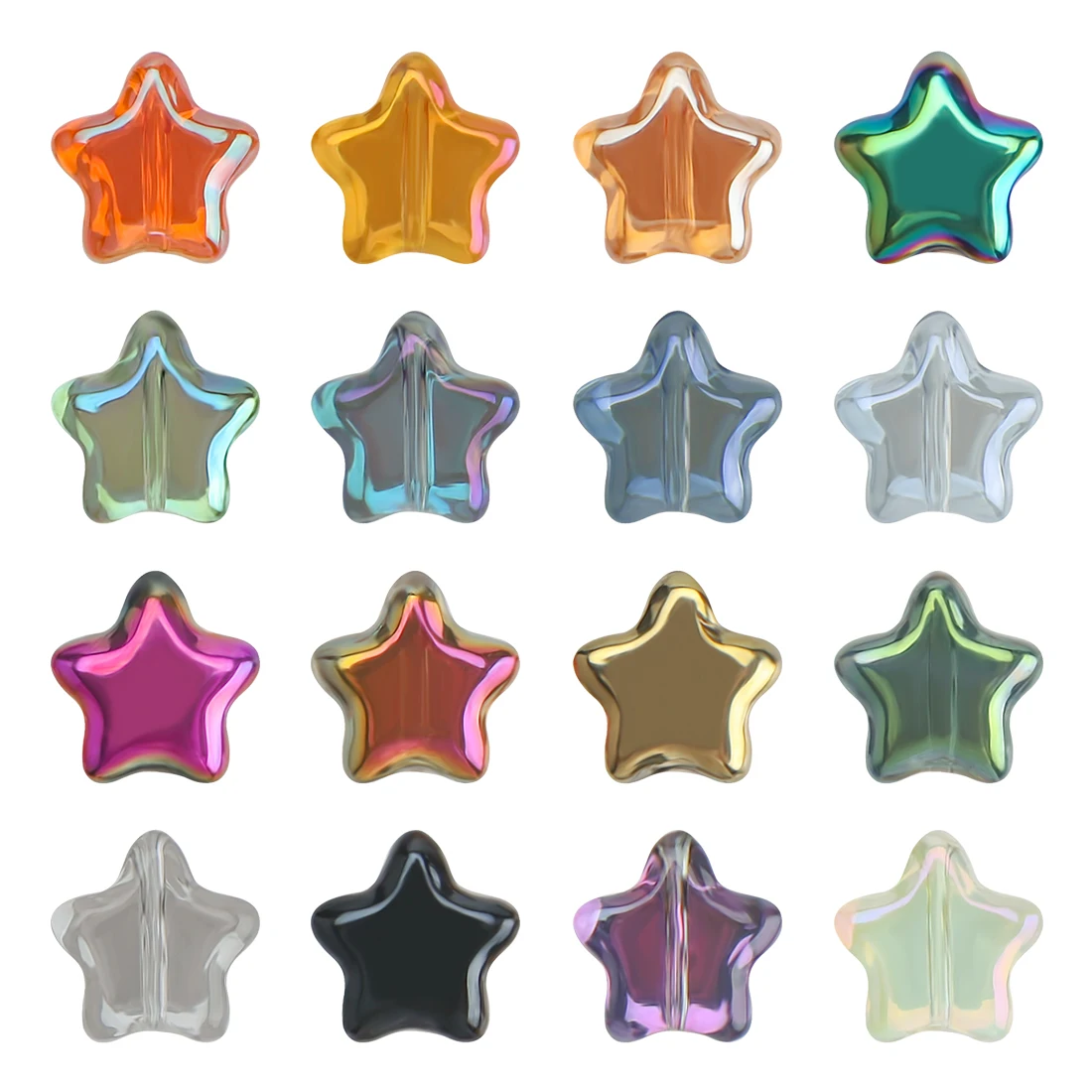 95Pcs New Glass Star Beads  8mm Crystal Star Pendants  Jewelry Making Material DIY Crafts Loose Beaded for Decoration