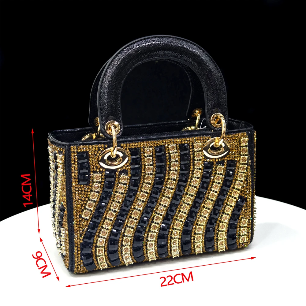 Venus Chan Italian Design Rhinestone-encrusted Ladies Party Women Shoes And Bag Nigeria Gold Mini Bag Women High Heels