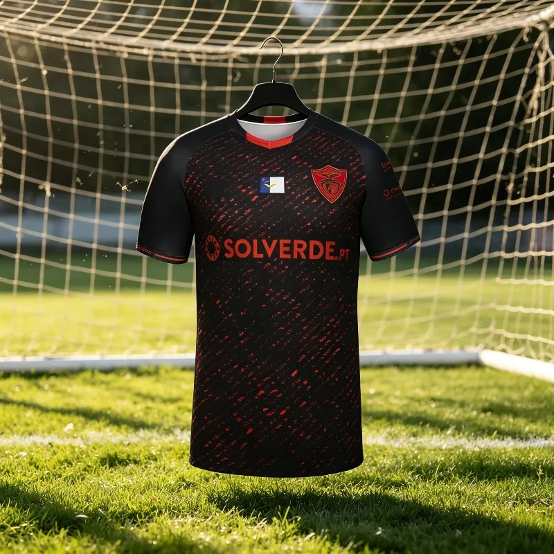 2021-22Santa Clara Family Soccer Jersey Parent-child Football Shirt Os Açoreanos Boy Crack Pattern Short Sleeve Football Uniform