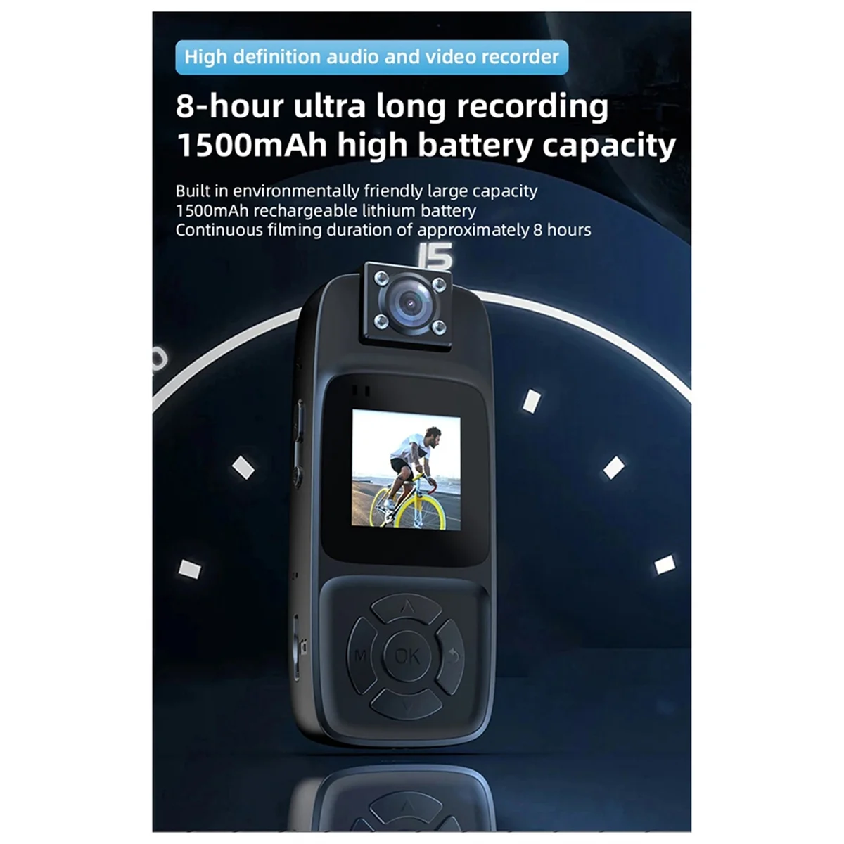 كاميرا واي فاي جديدة 4K HD مسجل فيديو رقمي محمول مشبك خلفي كاميرا الجسم كاميرا فيديو مصغرة ليلية