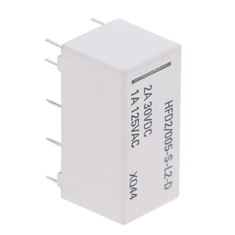 New 5V coil bistable latching relay DPDT 30VDC 2A 1A 125VAC HFD2/005-S-L2-D realy
