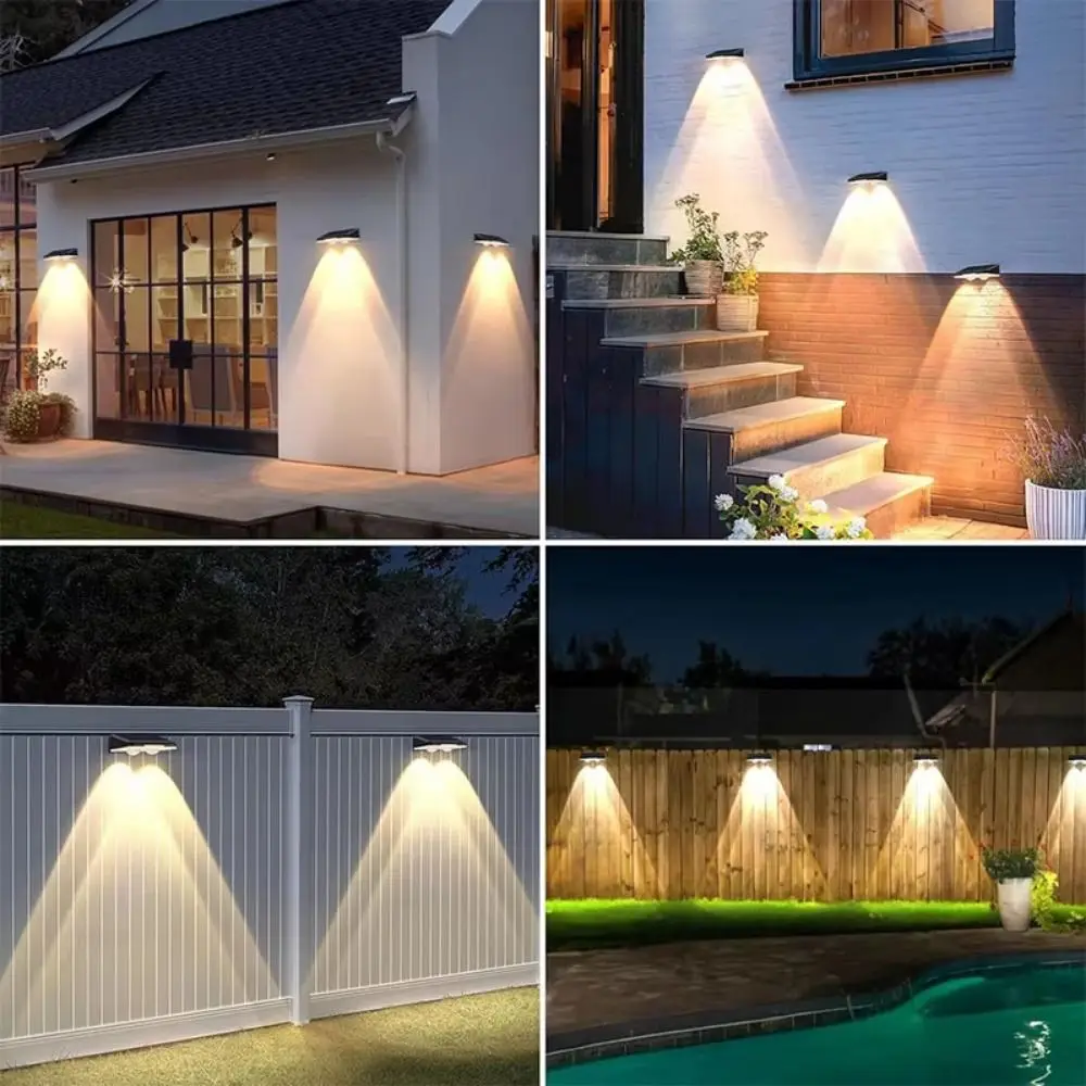 Outdoor Lights Waterproof Solar Deck Lights LED Light Warm White Solar Fence Lamp RGB Color Durable Solar Step Lights Balcony