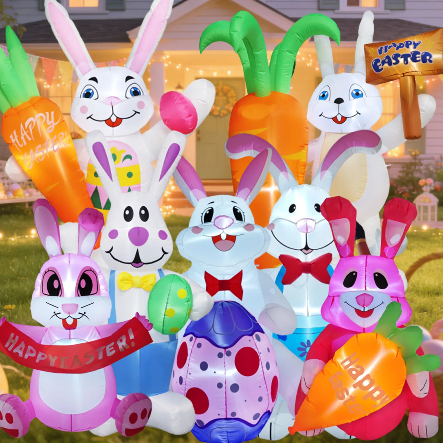 

Пасхальный праздник DIY украшения поезд кролик пасхальные яйца надувная модель декор со светодиодной подсветкой сад двор на открытом воздухе домашняя вечеринка орнамент