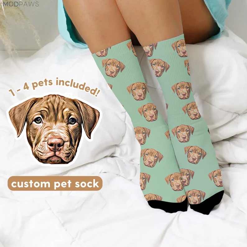 Custom Pet Photo Socks Personalized Pet Socks Custom Dog Socks Custom Cat Socks Fathers Day Gifts Cat Dad Gift Dog Dad Gifts Dog