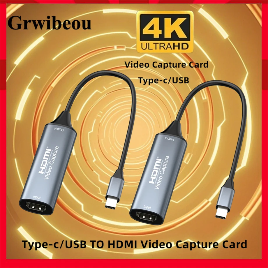 

4K USB 3.0 Video Capture Card MS2130 | HDMI Game Grabber for Live Stream/Record | Switch/Xbox/PC/Xiaomi/Phones (USB-C/HDMI)