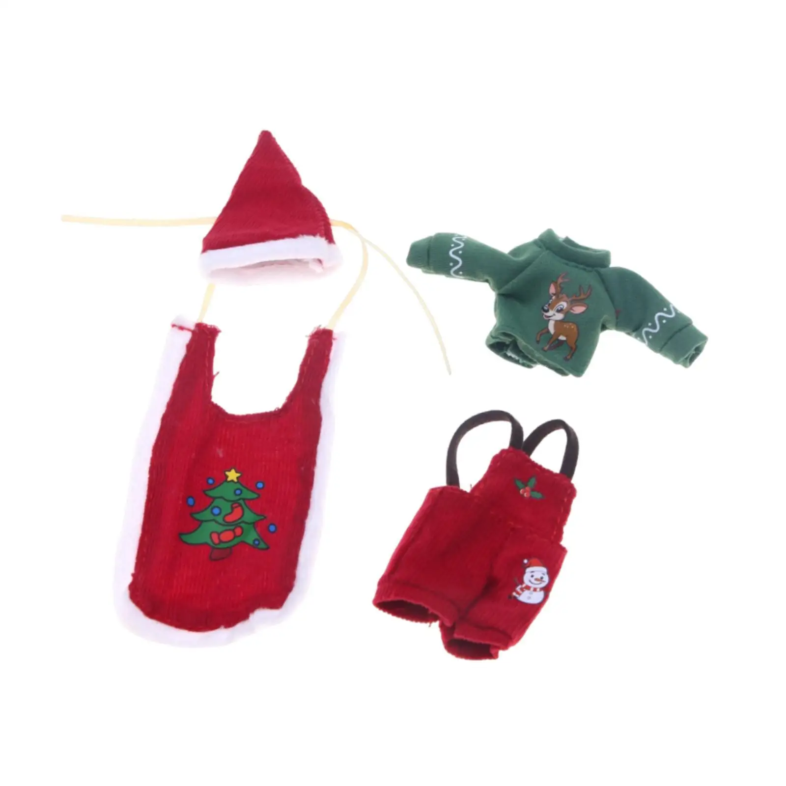 Poppenhuis Kerstpopkleding Schattig minipopkostuum voor BJD-pop