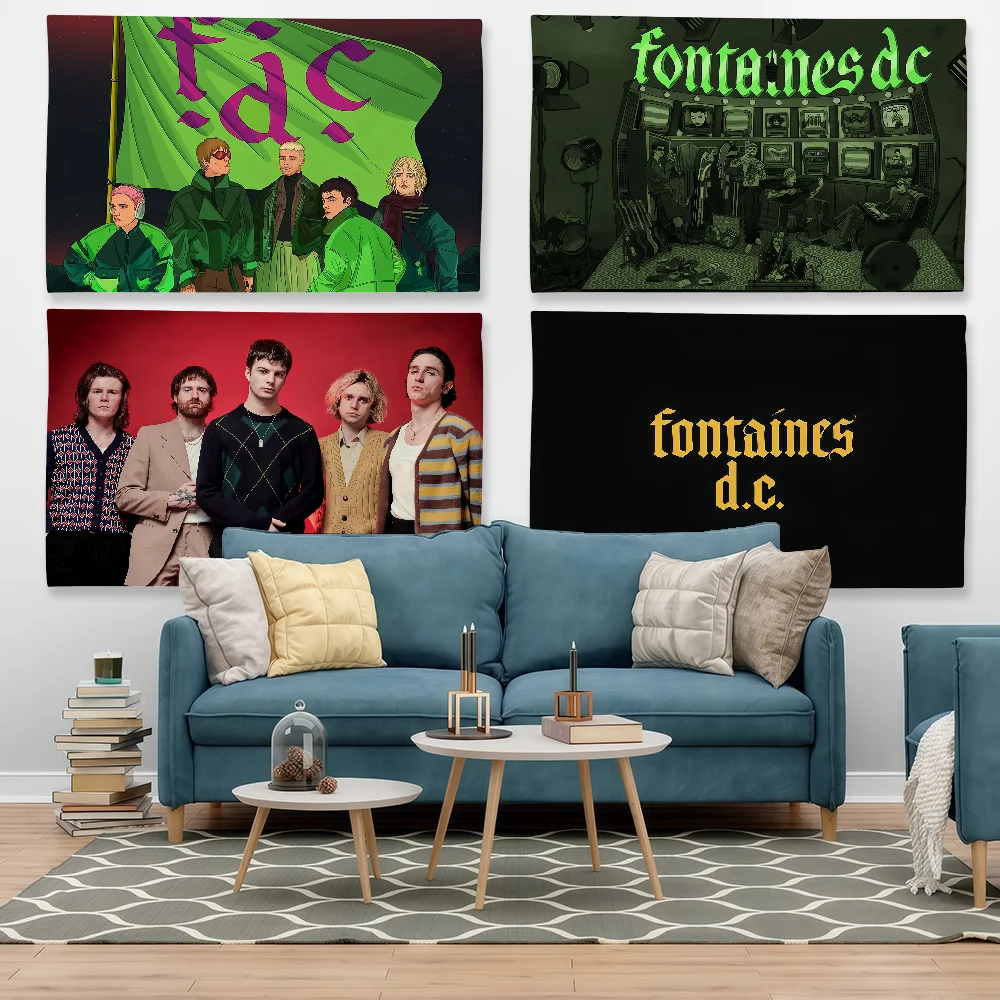 F-Fontaines D.C. R-Romance Flag Tapestry Outdoor Party Bedroom Living Room Dormitory Decorative Themed Wall Hanging Banner Gift