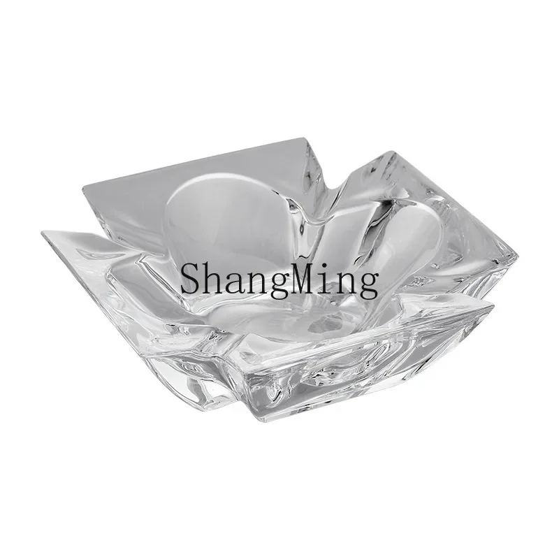 CLL household glass ashtray gold-painted ornament, simple ashtray special high-end sense