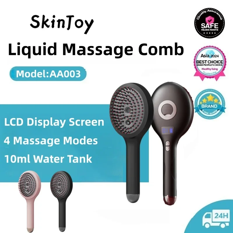 

Electric Hair Growth Massage Comb Vibration Head Anti-Loss Scalp Brush LED Liquid Medicine Atomizing Hair Growth Comb