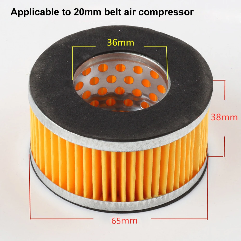 5pcs Air Compressor Filter Element 65*36*36 Mm For Male Threaded 20mm Power Intake Silencer Air Compressor Muffler