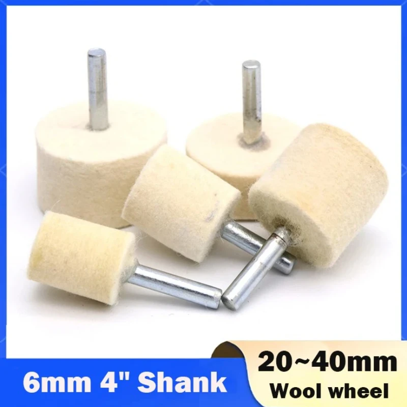 

Подушечка из шерстяного фетра, полировальный круг, шлифовальный круг 6 мм, 4 дюйма, хвостовик, 20 ~ 40 мм, головка, металлические вращающиеся инструменты, колеса, инструмент, дрель, электрическая шлифовальная машина