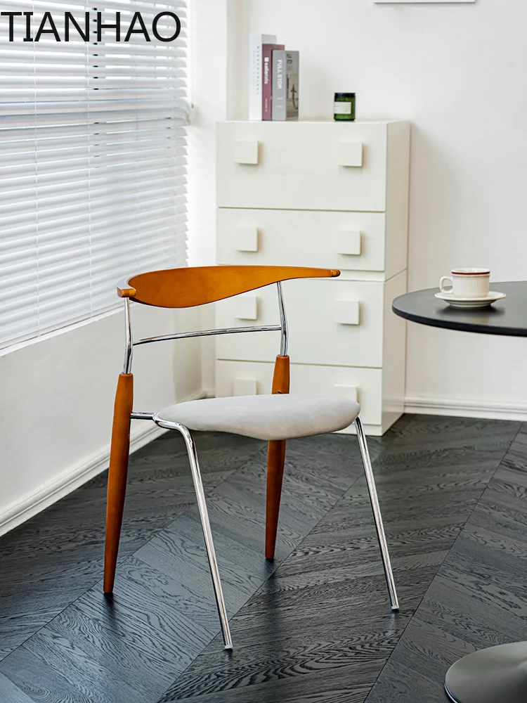 Luxury Dining Chair Designer,Metal Solid Wood Furniture Home Living Room,Desk And Chairs,Bedroom Backrest Soft Pack Stool