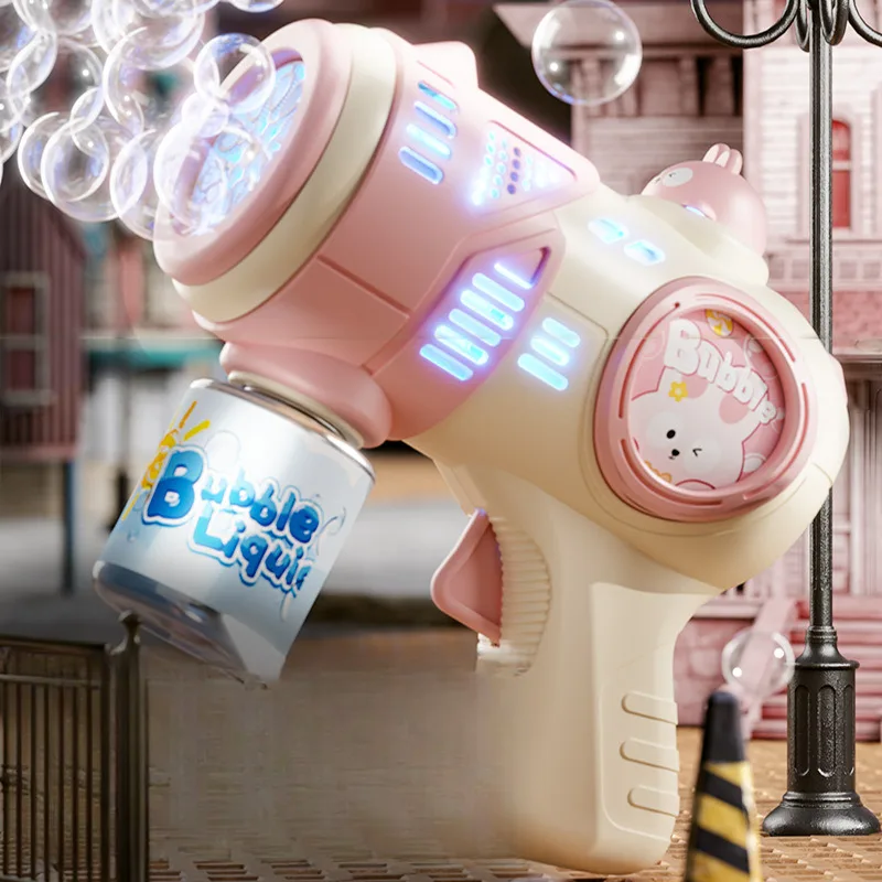 

New Automatic Bubble Gun For Kids Multi Hole Handheld Bubble Blower Machine Electric Bubble Maker Toy For Girls And Boys