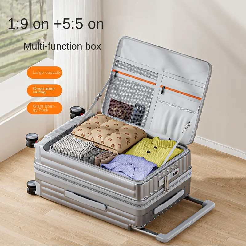New Side-Opening Luggage Large Capacity 26-Inch Wide Handle Combination Lock Suitcase 20-Inch Carry-On Suitcase with Wheels